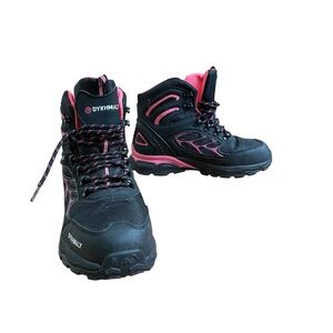 Dykhmily black and pink steel‎ toe boots sz. 7.5